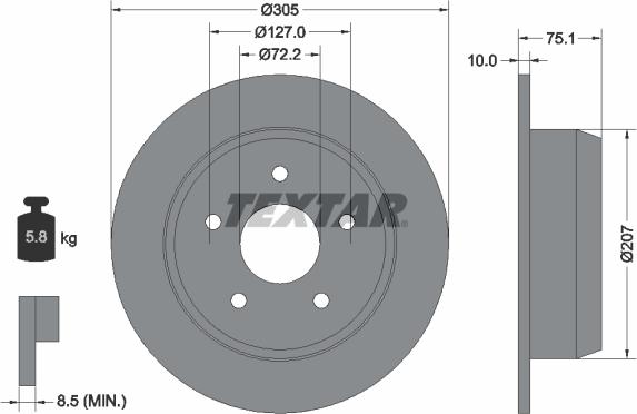 Textar 92113700 - Kočioni disk www.molydon.hr