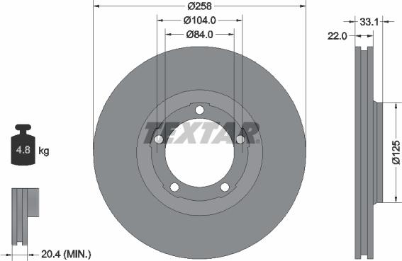 Textar 92112400 - Kočioni disk www.molydon.hr