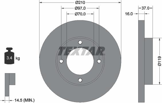 Textar 92112600 - Kočioni disk www.molydon.hr