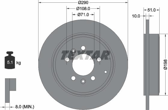 Textar 92112000 - Kočioni disk www.molydon.hr