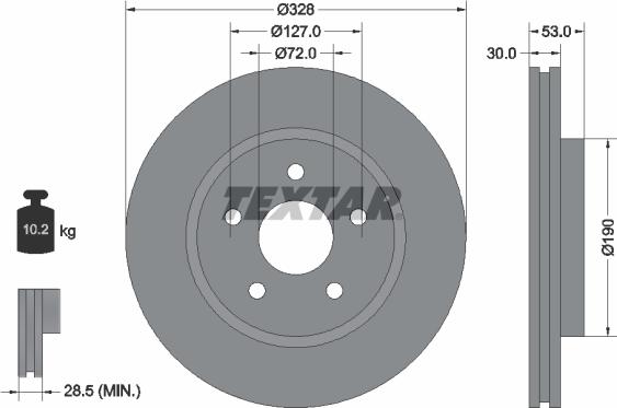 Textar 92184505 - Kočioni disk www.molydon.hr