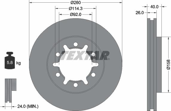 Textar 92186103 - Kočioni disk www.molydon.hr