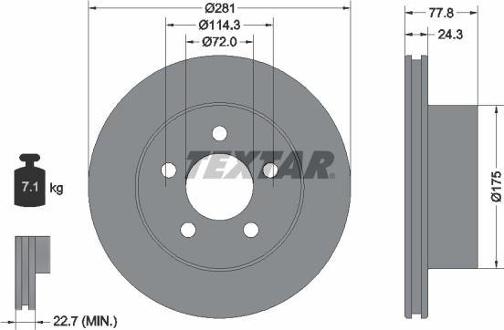 Textar 92186803 - Kočioni disk www.molydon.hr