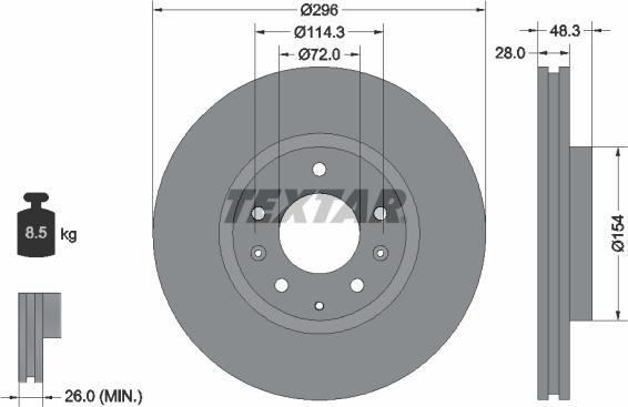 Textar 92180803 - Kočioni disk www.molydon.hr