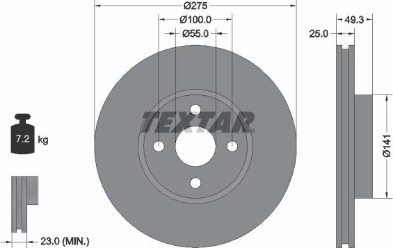 Textar 92180303 - Kočioni disk www.molydon.hr