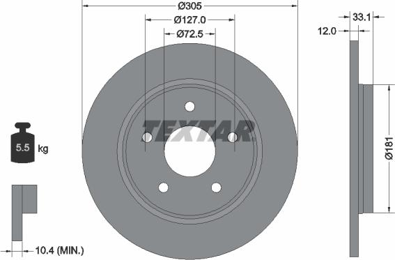 Textar 92181005 - Kočioni disk www.molydon.hr