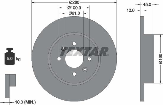 Textar 92181203 - Kočioni disk www.molydon.hr