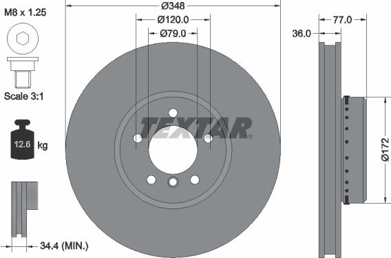 Textar 92182425 - Kočioni disk www.molydon.hr