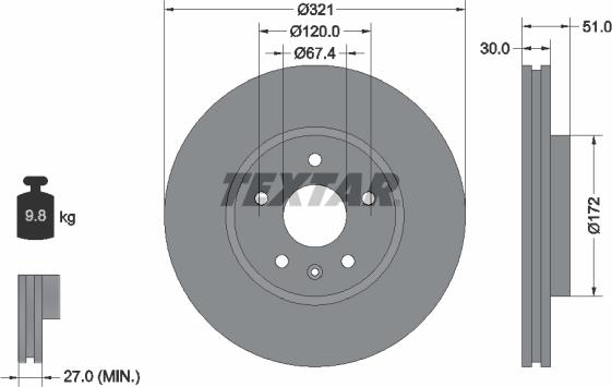 Textar 92187005 - Kočioni disk www.molydon.hr