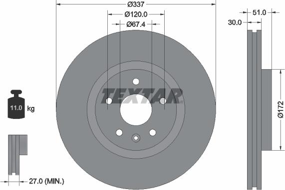 Textar 92187103 - Kočioni disk www.molydon.hr