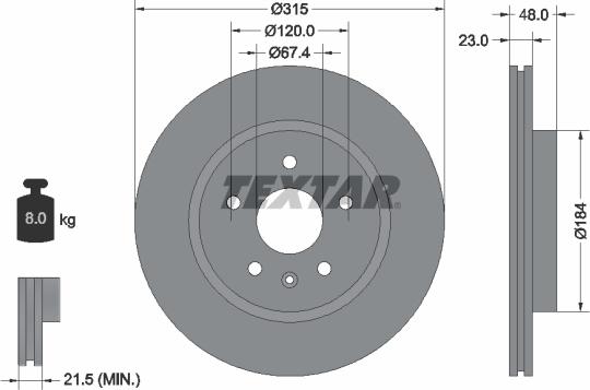 Textar 92187303 - Kočioni disk www.molydon.hr