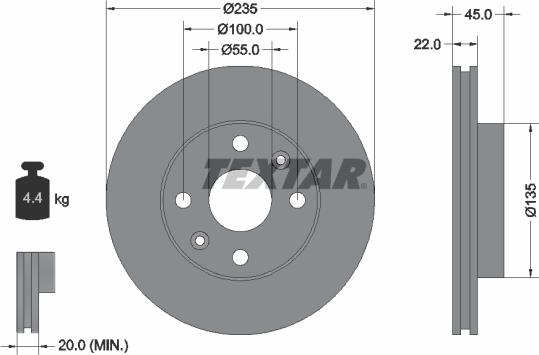 Textar 92134200 - Kočioni disk www.molydon.hr