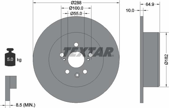 Textar 92135900 - Kočioni disk www.molydon.hr