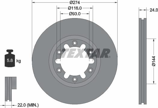 Textar 92136300 - Kočioni disk www.molydon.hr