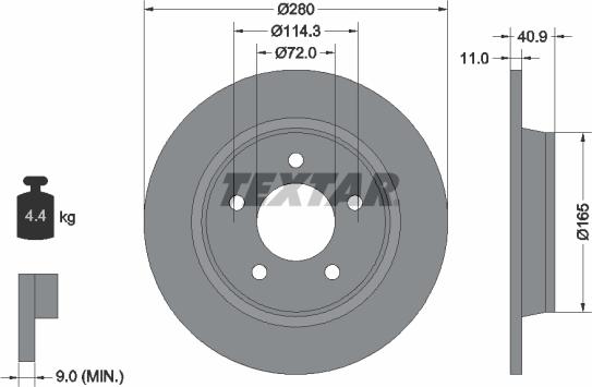 Textar 92130603 - Kočioni disk www.molydon.hr