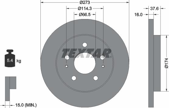 Textar 92138200 - Kočioni disk www.molydon.hr