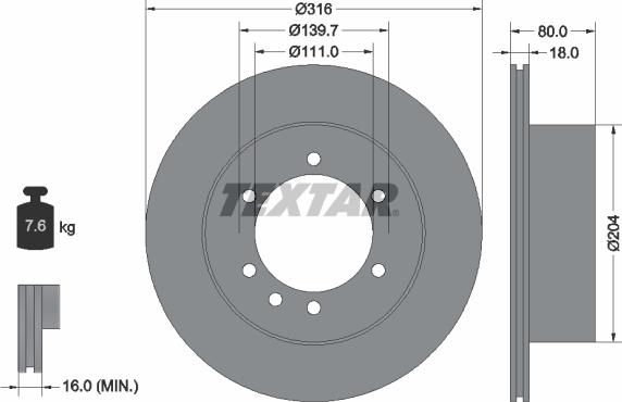 Textar 92129900 - Kočioni disk www.molydon.hr