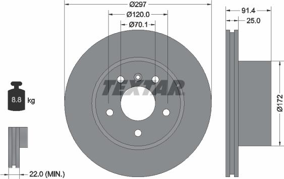 Textar 92129705 - Kočioni disk www.molydon.hr