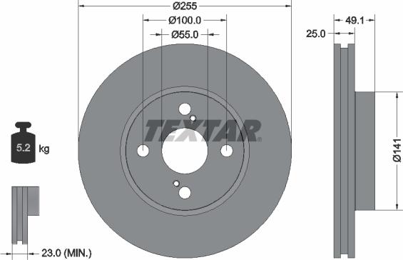 Textar 92125900 - Kočioni disk www.molydon.hr