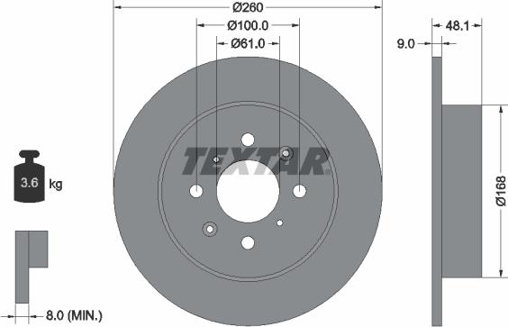 Textar 92125400 - Kočioni disk www.molydon.hr