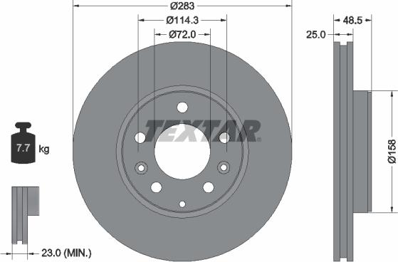 Textar 92125500 - Kočioni disk www.molydon.hr