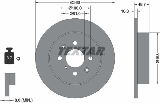 Textar 92125300 - Kočioni disk www.molydon.hr