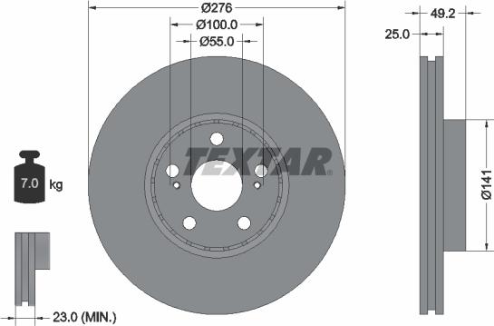 Textar 92126400 - Kočioni disk www.molydon.hr