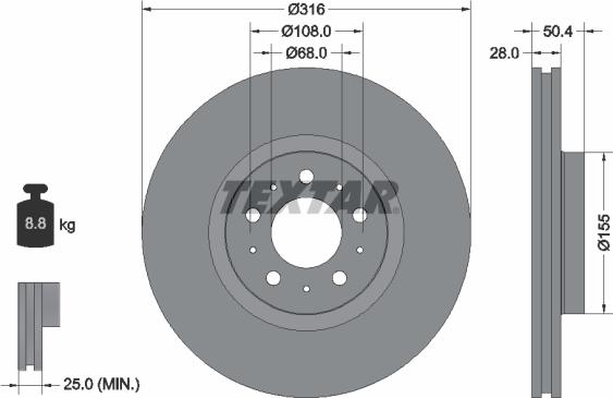 Textar 92126600 - Kočioni disk www.molydon.hr