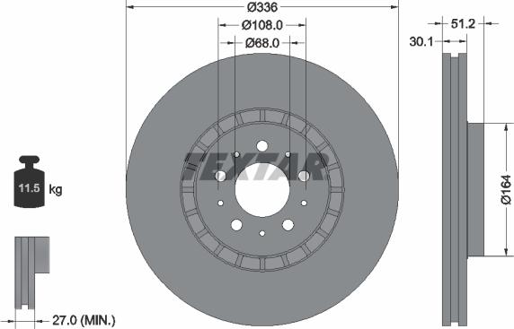 Textar 92126705 - Kočioni disk www.molydon.hr