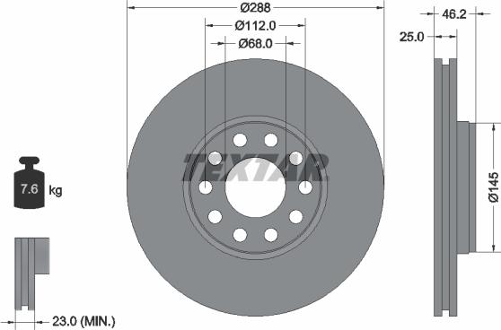 Textar 92121000 - Kočioni disk www.molydon.hr