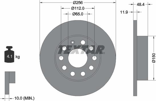 Textar 92121105 - Kočioni disk www.molydon.hr