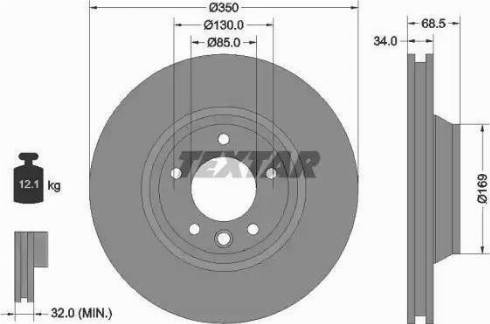 Textar 92121810 - Kočioni disk www.molydon.hr