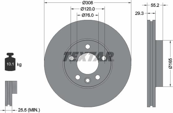 Textar 92121205 - Kočioni disk www.molydon.hr