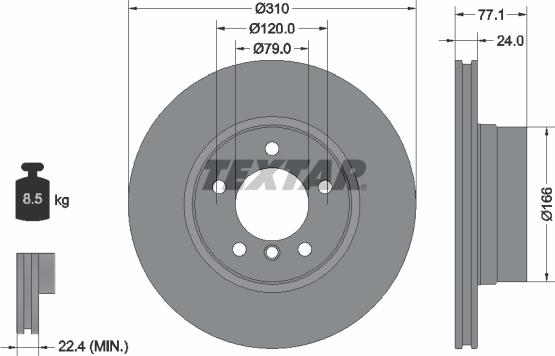 Textar 92122500 - Kočioni disk www.molydon.hr