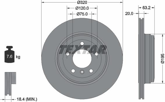 Textar 92122705 - Kočioni disk www.molydon.hr