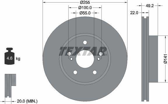 Textar 92179503 - Kočioni disk www.molydon.hr