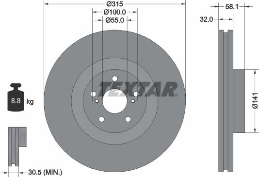 Textar 92179603 - Kočioni disk www.molydon.hr