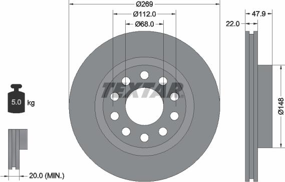 Textar 92176905 - Kočioni disk www.molydon.hr