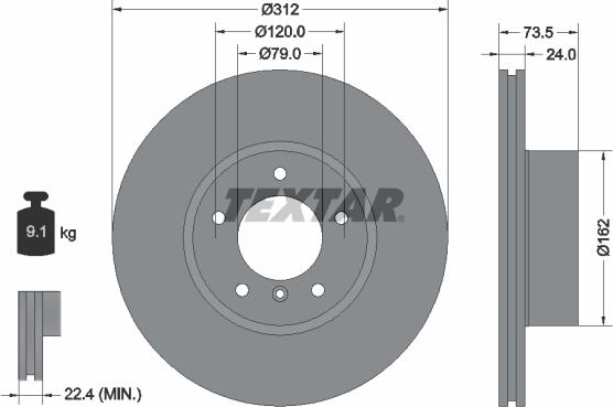 Textar 92176105 - Kočioni disk www.molydon.hr