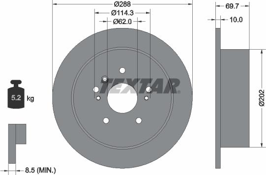 Textar 92171603 - Kočioni disk www.molydon.hr