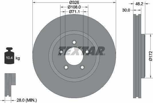 Textar 92173503 - Kočioni disk www.molydon.hr