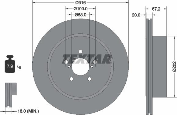 Textar 92173703 - Kočioni disk www.molydon.hr