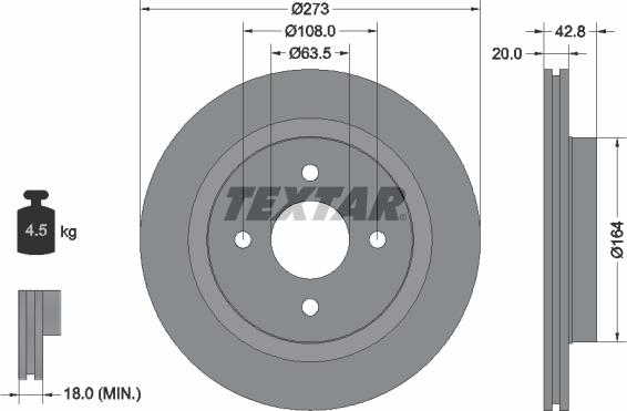 Textar 92172503 - Kočioni disk www.molydon.hr