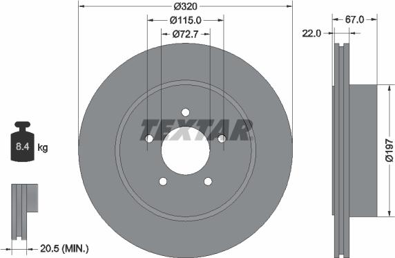 Textar 92177205 - Kočioni disk www.molydon.hr