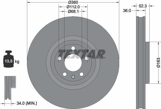 Textar 92349705 - Kočioni disk www.molydon.hr