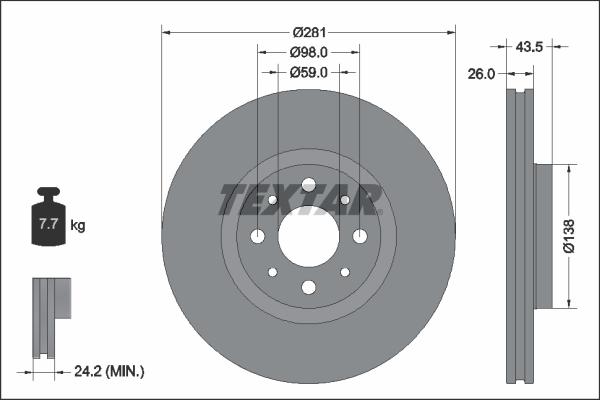 Textar 92344703 - Kočioni disk www.molydon.hr