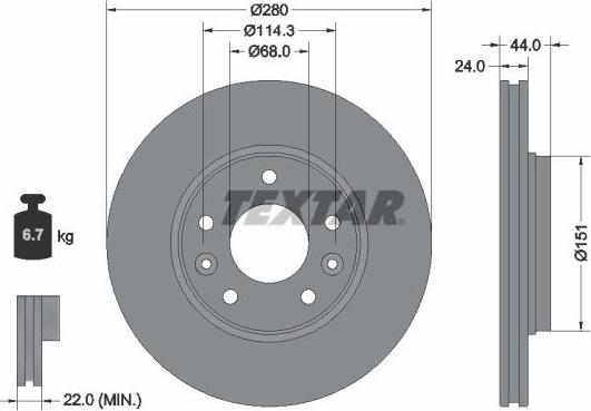 Textar 92346803 - Kočioni disk www.molydon.hr