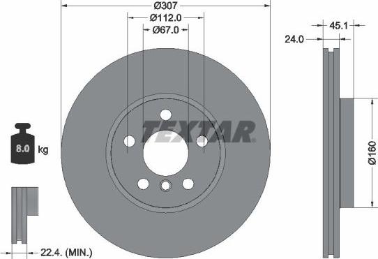 Textar 92347205 - Kočioni disk www.molydon.hr