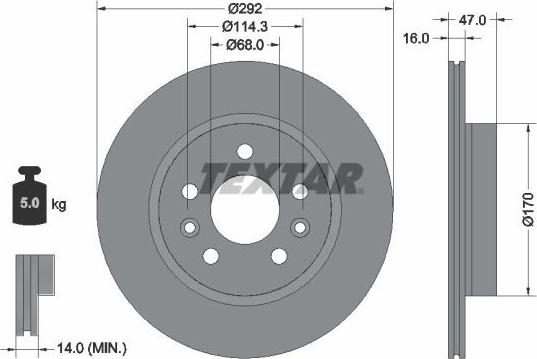 Textar 92352903 - Kočioni disk www.molydon.hr