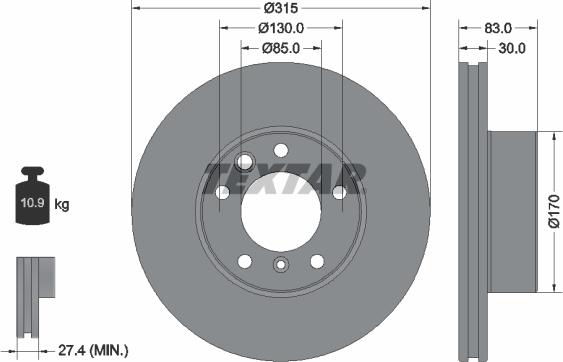 Textar 92304905 - Kočioni disk www.molydon.hr